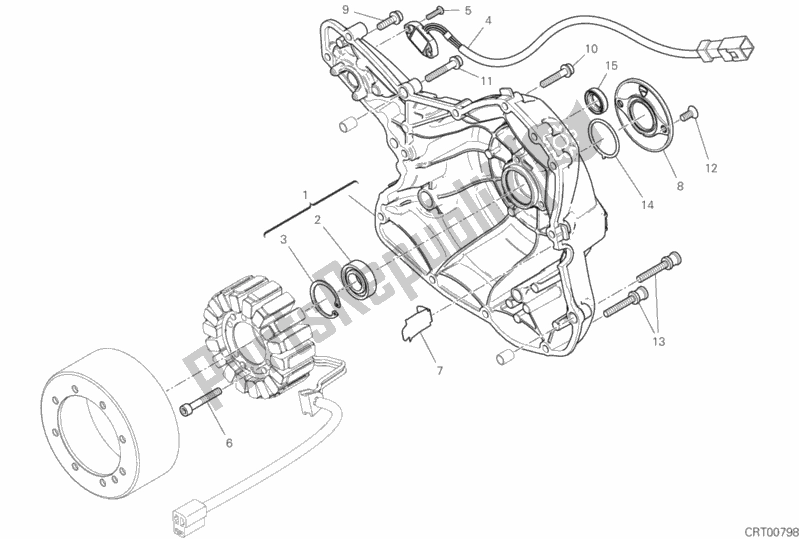 Alle onderdelen voor de Generator Deksel van de Ducati Scrambler Cafe Racer Thailand USA 803 2019